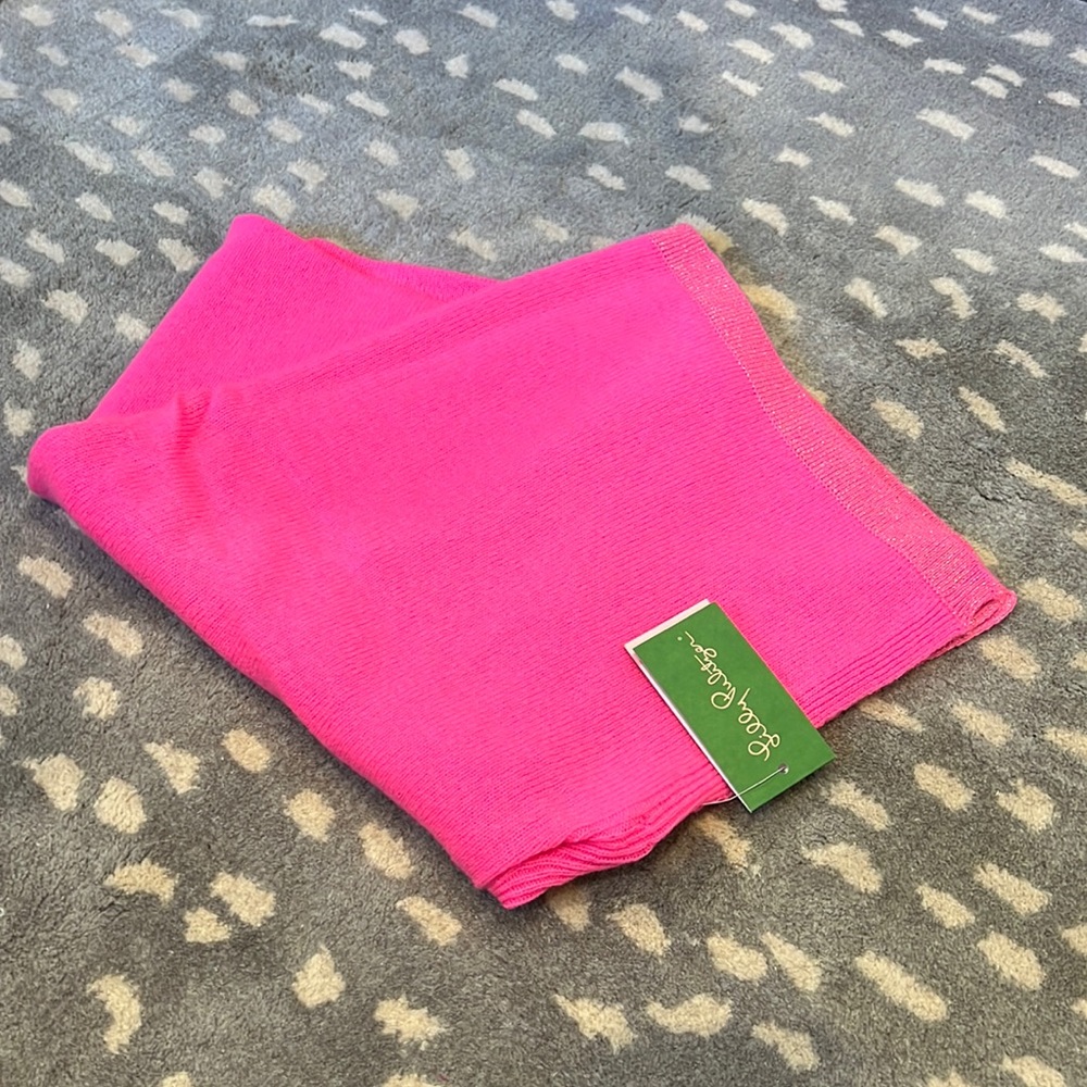 Lilly Pulitzer Heather cashmere wrap in Kir Royal Pink NWT